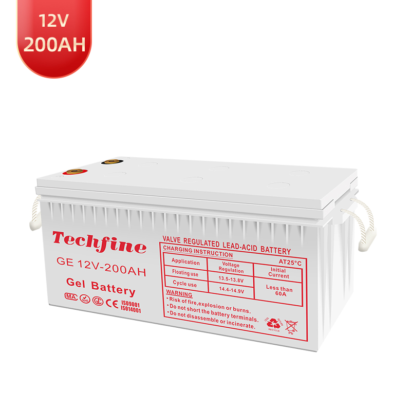 Techfine Solarbatterie 12V 200AH Gelbatterie netzunabhängig