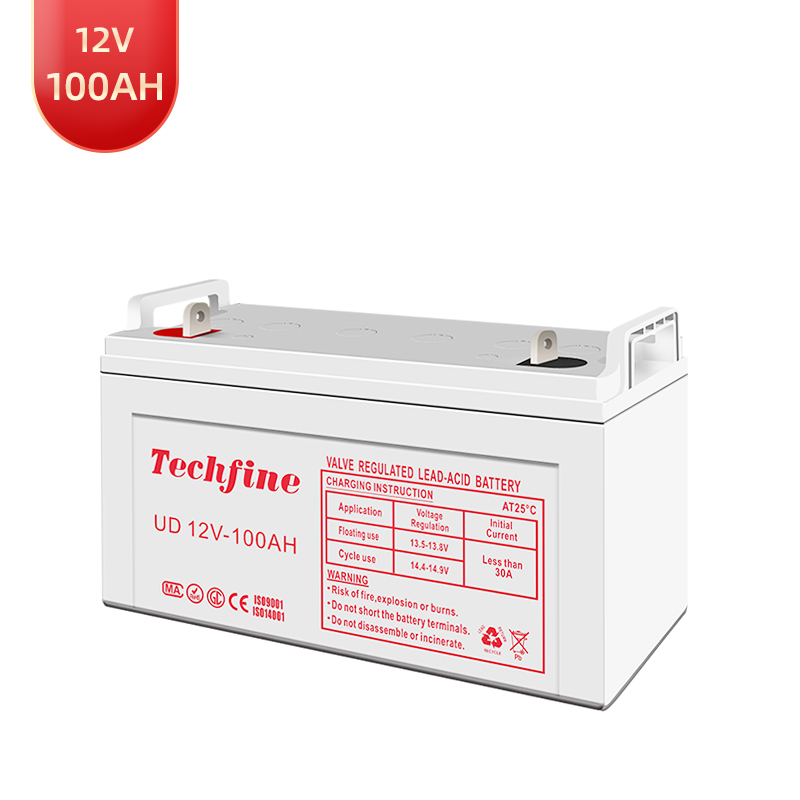 Techfine Solarbatterie 12V 100AH ​​Blei-Säure-Batterie Kurzschluss vom Netz